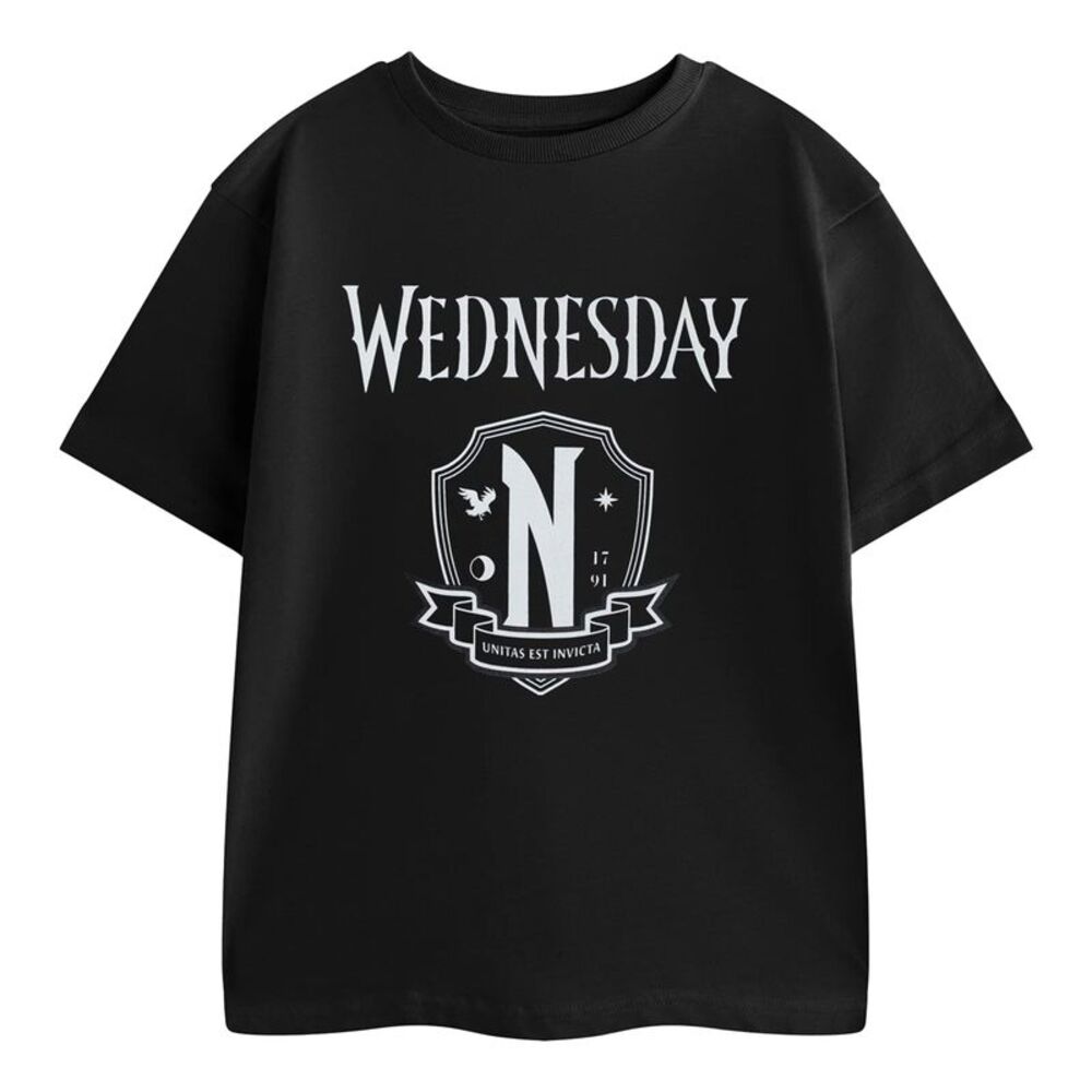 Wednesday Girls Unitas Est Invicta Short-Sleeved T-Shirt / Black
